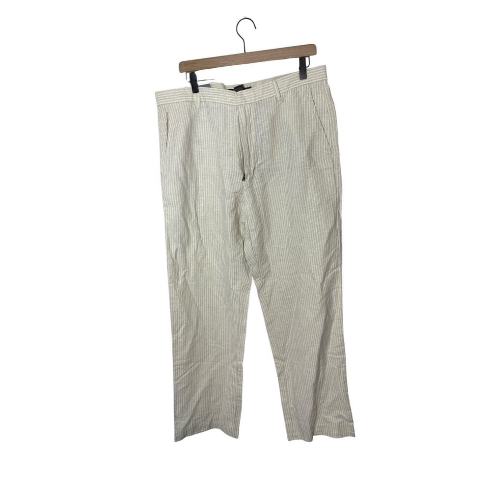 Banana Republic Linen blend Men 35x30 Pinstriped Linen Blend‎ Preppy Work